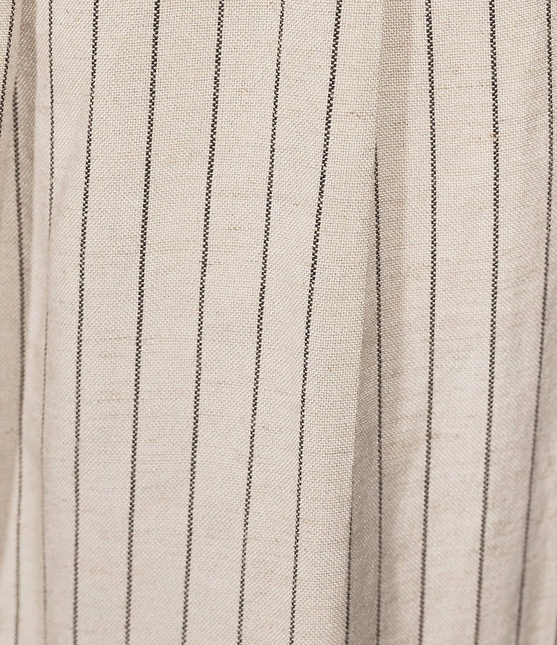 Skies Are Blue Linen Blend Striped Wide Leg Pull On Pants