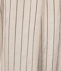 Skies Are Blue Linen Blend Striped Wide Leg Pull On Pants