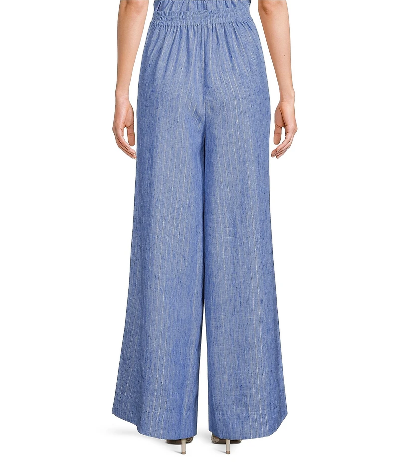 Skies Are Blue Lurex Stripe High Rise Wide Leg Coordinating Pants