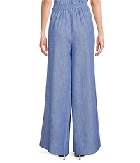 Skies Are Blue Lurex Stripe High Rise Wide Leg Coordinating Pants