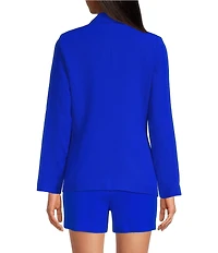 Skies Are Blue Notch Lapel Long Sleeve Flap Pocket Open Front Coordinating Blazer