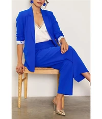 Skies Are Blue Notch Lapel Long Sleeve Flap Pocket Open Front Coordinating Blazer