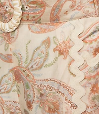 Skies Are Blue Paisley Print High Waited Belted Coordinating Shorts