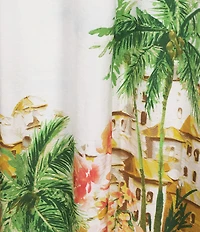Skies Are Blue Petite Size Tropical Border Printed Square Neck Sleeveless Maxi Dress