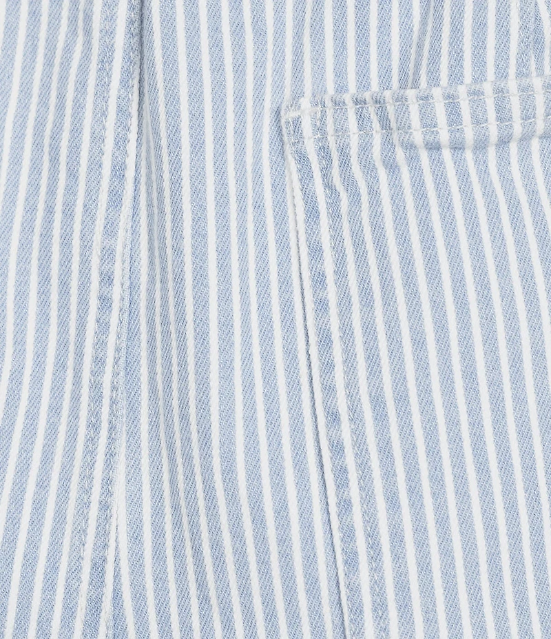 Skies Are Blue Pinstripe High-Rise Barrel Leg Washed Denim Coordinating Pants