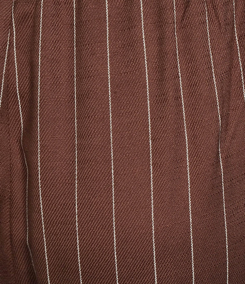 Skies Are Blue Pinstripe Printed Drawstring Waist Wide Leg Coordinating Pants