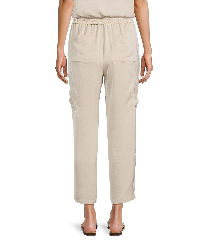 Skies Are Blue Pintuck Drawstring Coordinating Cargo Pants