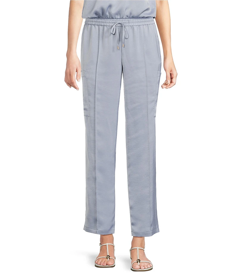 Skies Are Blue Pintuck Drawstring Coordinating Cargo Pants