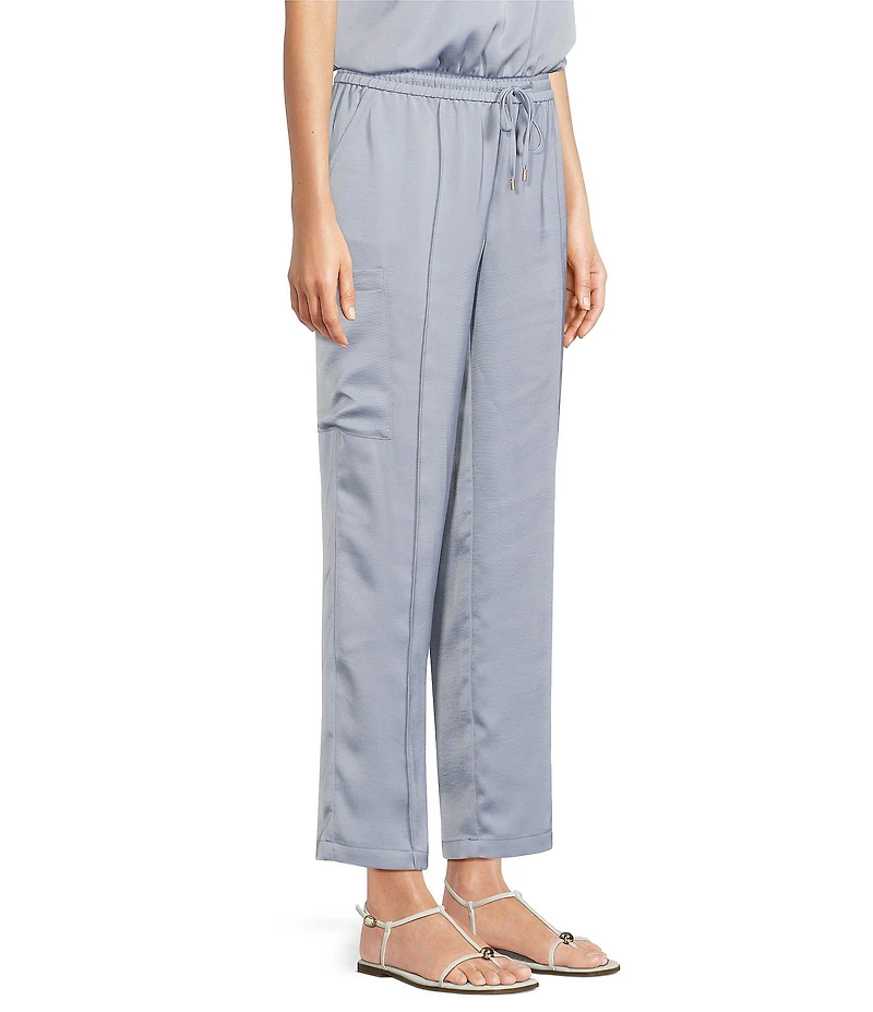 Skies Are Blue Pintuck Drawstring Coordinating Cargo Pants