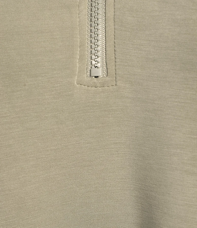 Skies Are Blue Plus Brushed Modal Blend Short Sleeve Half Zip Top