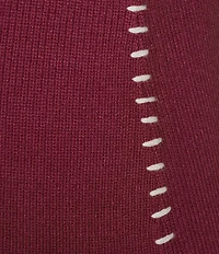 Skies Are Blue Plus Contrast Blanket Stitch Knit Midi Coordinating Skirt