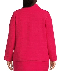 Skies Are Blue Plus Crocheted Long Sleeve Blazer