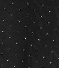 Skies Are Blue Plus Embellished Mock Neck Long Sleeve Mesh Top