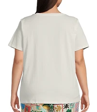 Skies Are Blue Plus Palm Tree Graphic Short Sleeve T-Shirt