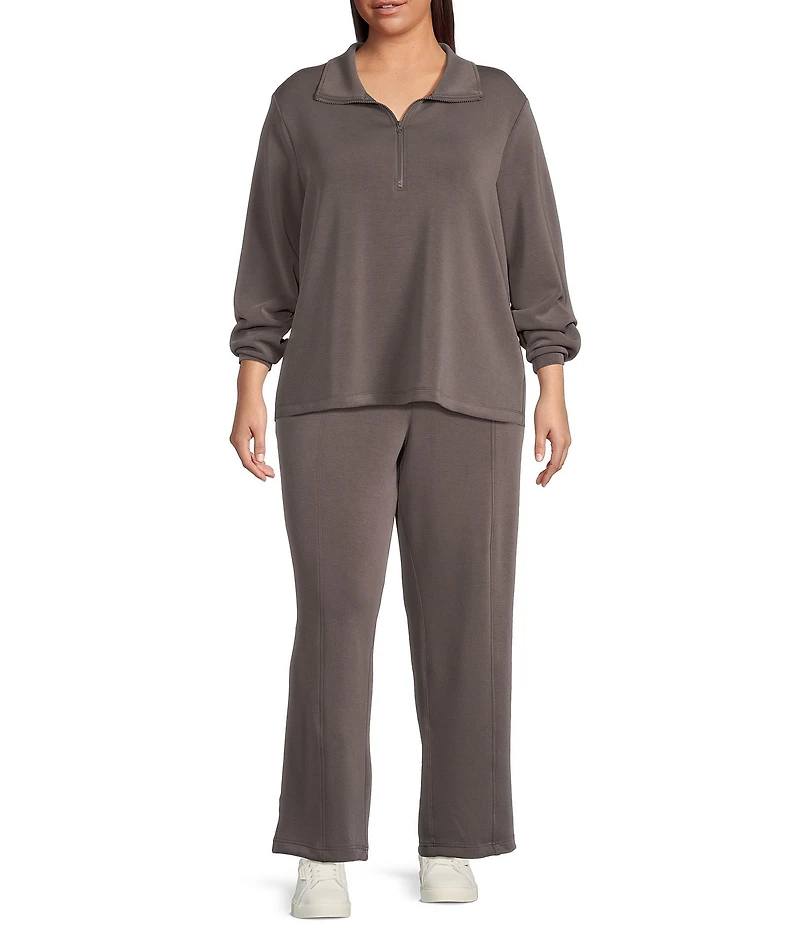 Skies Are Blue Plus High Rise Brushed Modal Blend Drawstring Pants