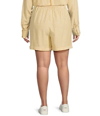 Skies Are Blue Plus High Rise Striped Coordinating Shorts