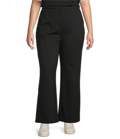 Skies Are Blue Plus Ponte Knit High Waist Wide Leg Pants