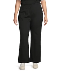 Skies Are Blue Plus Ponte Knit High Waist Wide Leg Pants