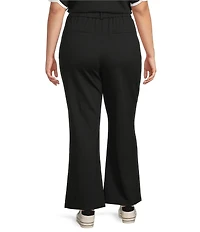 Skies Are Blue Plus Ponte Knit High Waist Wide Leg Pants