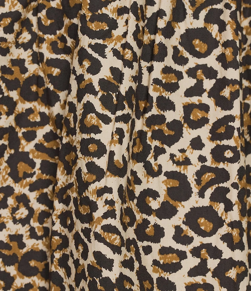 Skies Are Blue Plus Size Animal Printed Sleeveless Drop Waist Poplin Midi Dress