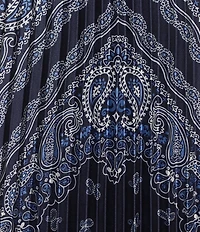 Skies Are Blue Plus Size Bandana Print High Rise Pleated Maxi Skirt