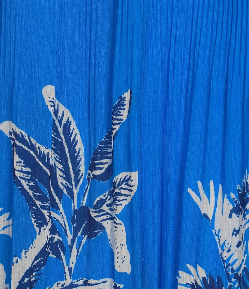 Skies Are Blue Plus Size Border Chiffon Mini Dress