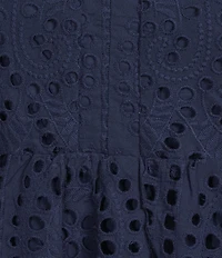 Skies Are Blue Plus Size Border Eyelet Tiered Midi Dress