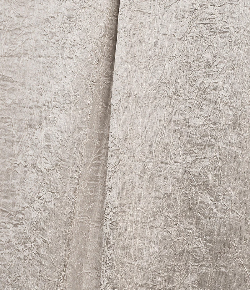 Skies Are Blue Plus Size Collared V-Neck Long Sleeve Crinkled Satin Button Down Blouse