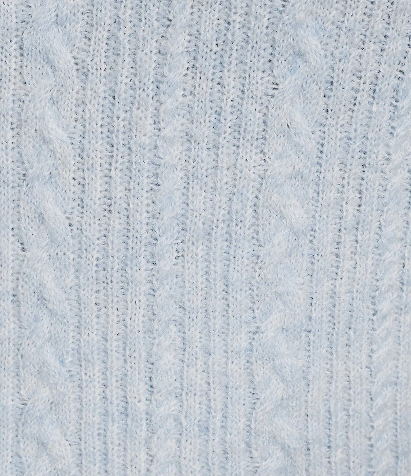 Skies Are Blue Plus Size Crew Neck Short Sleeve Cable Knit Sweater