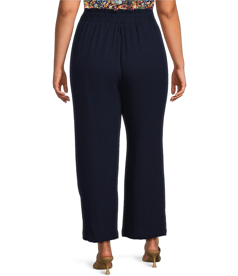 Skies Are Blue Plus Size Double Gauze Wide Leg Pants