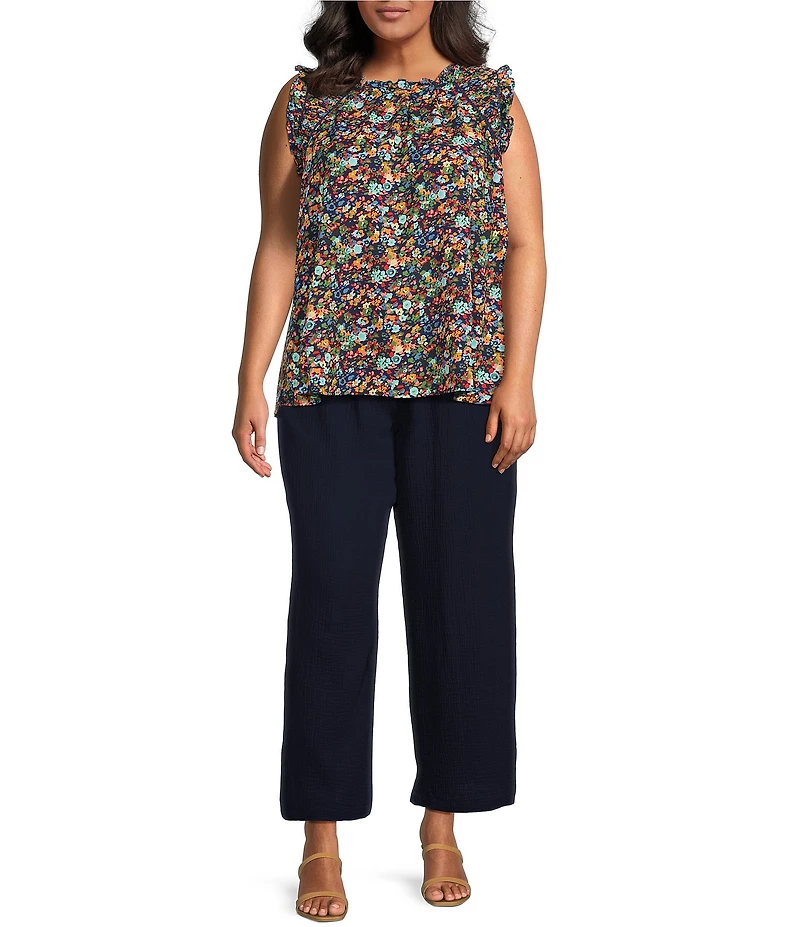 Skies Are Blue Plus Size Double Gauze Wide Leg Pants