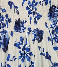 Skies Are Blue Plus Size Floral Ikat Balloon Sleeve Maxi Dress