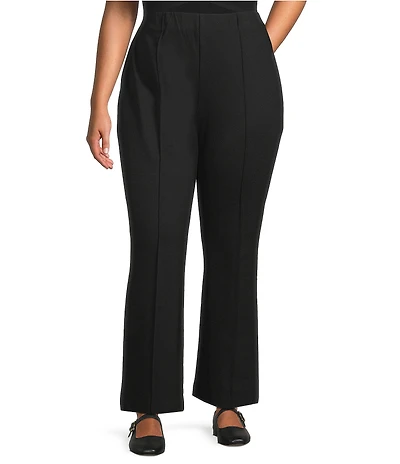 Skies Are Blue Plus Size Front Pintucked Ponte Knit Pants