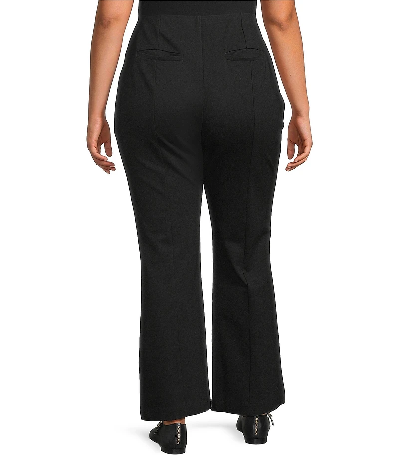 Skies Are Blue Plus Size Front Pintucked Ponte Knit Pants