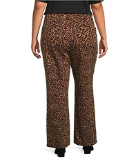 Skies Are Blue Plus Size Leopard Printed Twill Pants