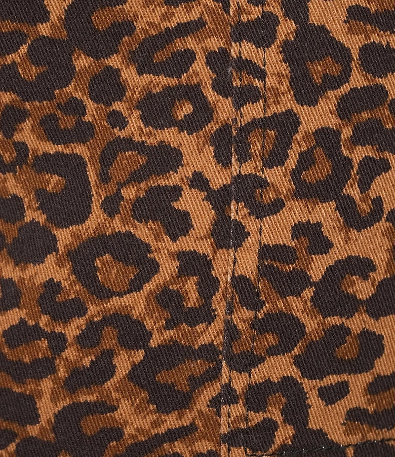 Skies Are Blue Plus Size Leopard Printed Twill Pants