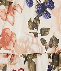 Skies Are Blue Plus Size Long Sleeve Floral Printed Long Dress