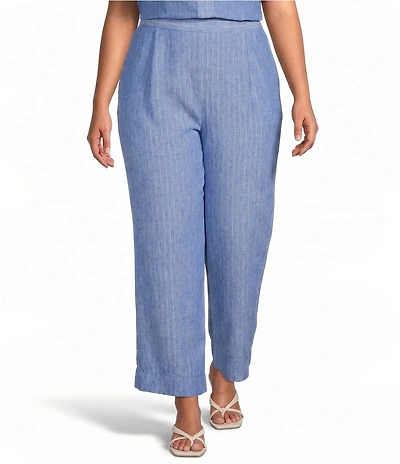 Skies Are Blue Plus Size Lurex Stripe High Rise Wide Leg Coordinating Pants