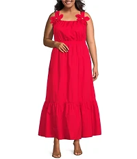 Skies Are Blue Plus Size Petal Detail Tiered Maxi Dress
