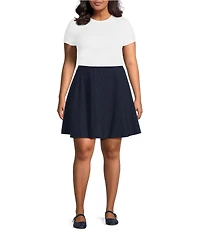Skies Are Blue Plus Size Pinstripe A-Line Mini Skirt