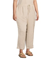 Skies Are Blue Plus Size Pintuck Drawstring Straight Leg Cargo Pants