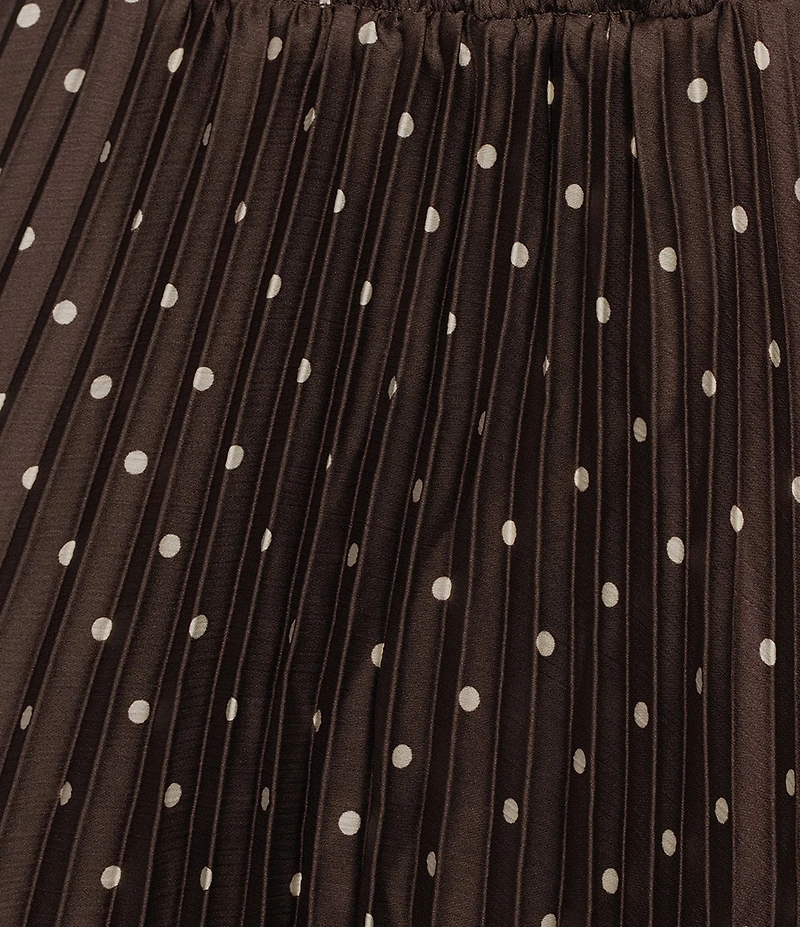 Skies Are Blue Plus Size Polka Dot V-Neck Short Sleeve Pleated Empire Waist Maxi Dress
