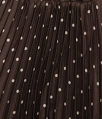 Skies Are Blue Plus Size Polka Dot V-Neck Short Sleeve Pleated Empire Waist Maxi Dress