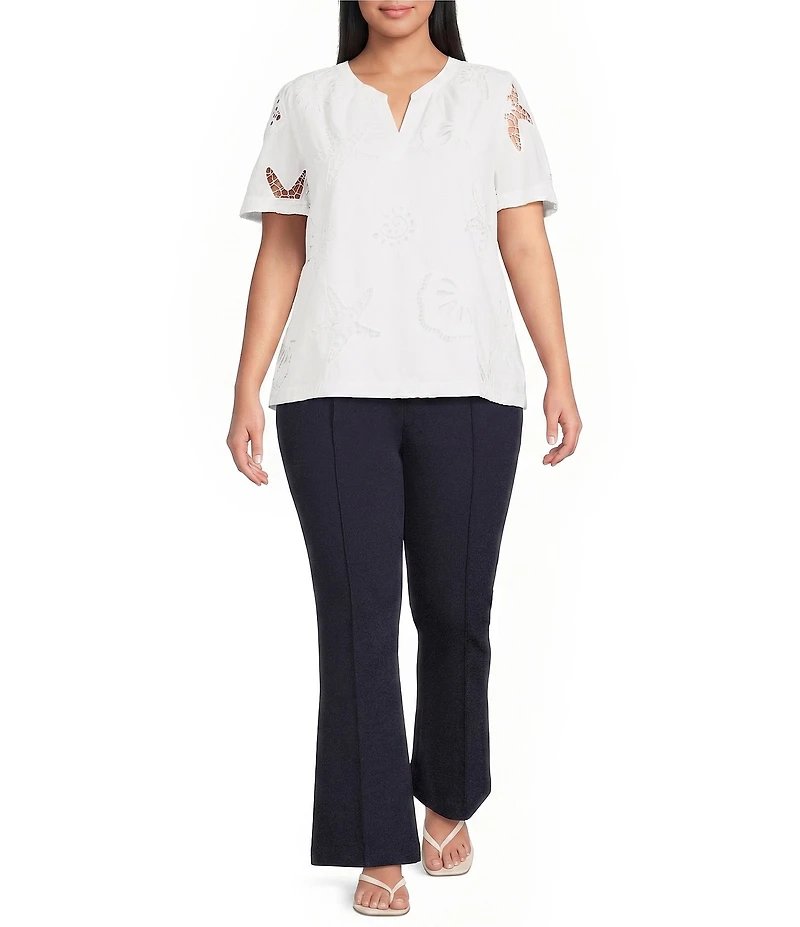Skies Are Blue Plus Size Pull-On Flare Leg Pant