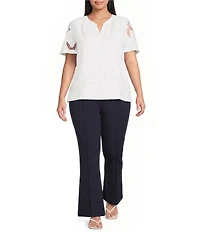 Skies Are Blue Plus Size Pull-On Flare Leg Pant