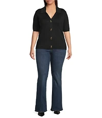 Skies Are Blue Plus Size Short Sleeve Knit Cardigan