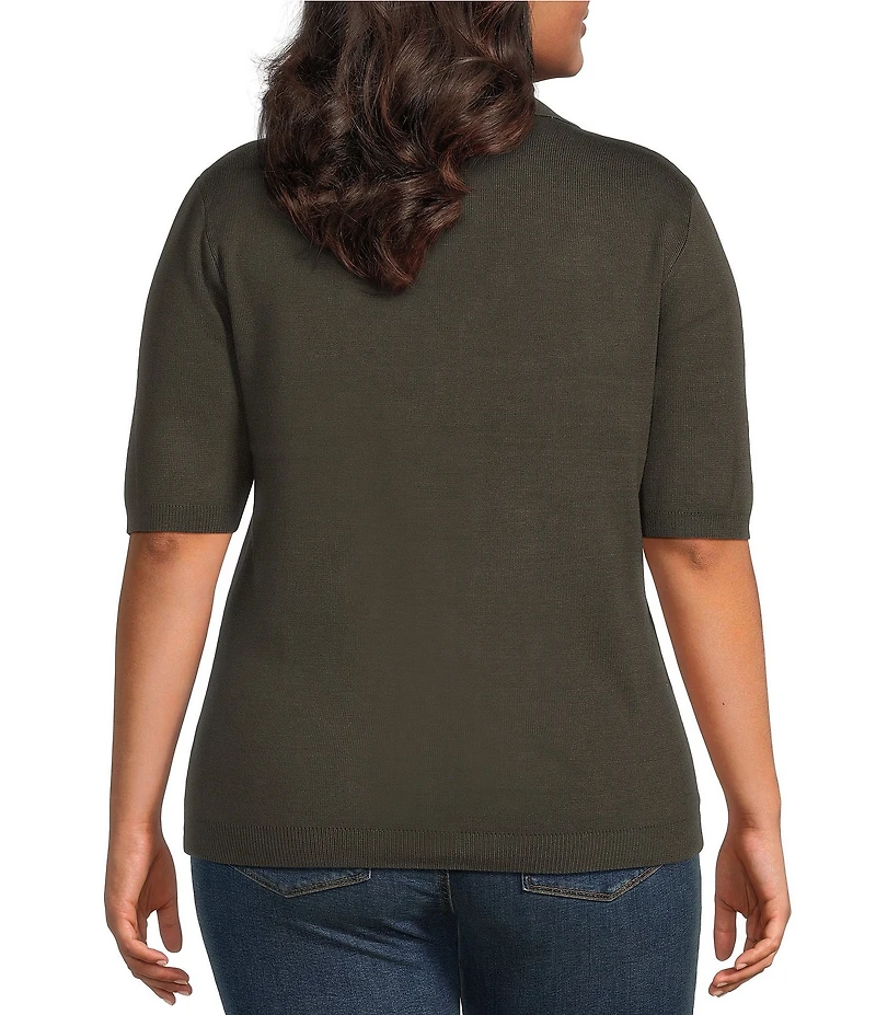 Skies Are Blue Plus Size Short Sleeve Knit Cardigan