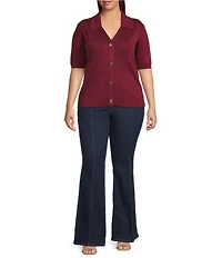 Skies Are Blue Plus Size Short Sleeve Knit Cardigan