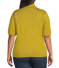 Skies Are Blue Plus Size Short Sleeve Knit Cardigan