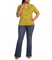 Skies Are Blue Plus Size Short Sleeve Knit Cardigan